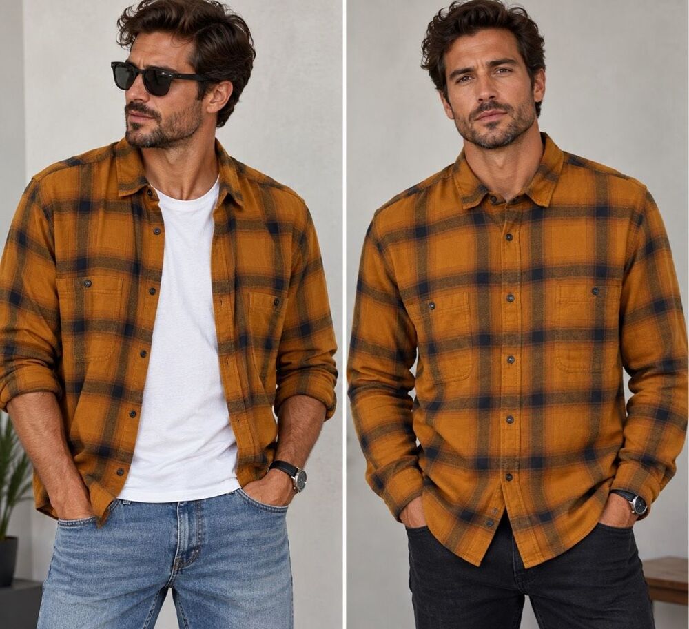 Aéropostale Mens Plaid Flannel Shirt Long Sleeve Button Front Pockets Size XL